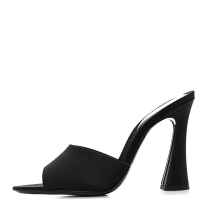 Saint Laurent Crepe Satin Gippy Mule Sandals 38 Black 1 of 9