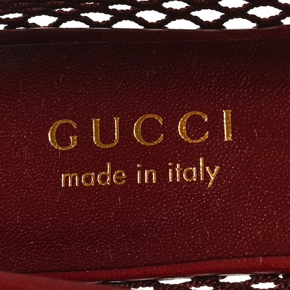 Gucci Video Net Nappa Horsebit Ballerina Flats 36 Rosso Ancora 9 of 9
