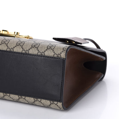 Gucci GG Supreme Monogram Calfskin Medium Padlock Shoulder Bag Beige Black Cuir 9 of 14