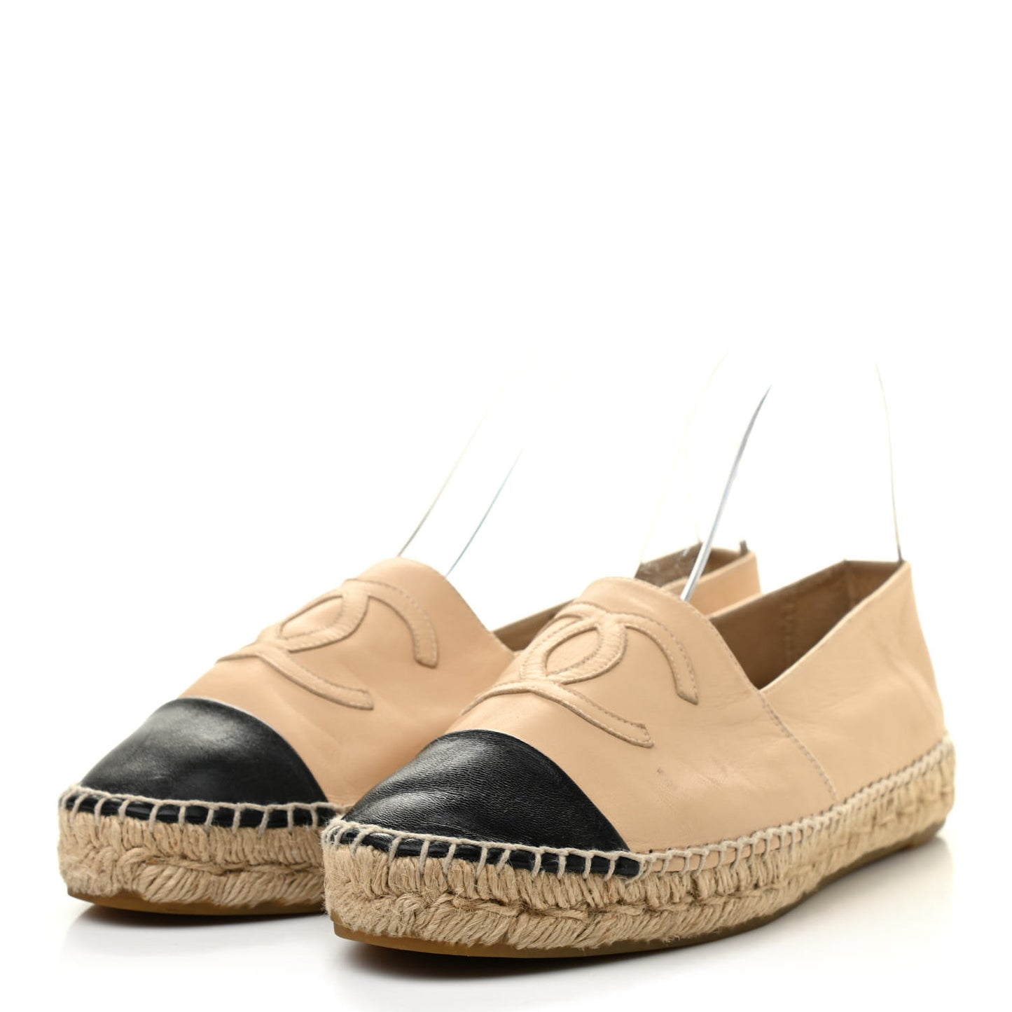 Lambskin CC Espadrilles 39 Beige Black