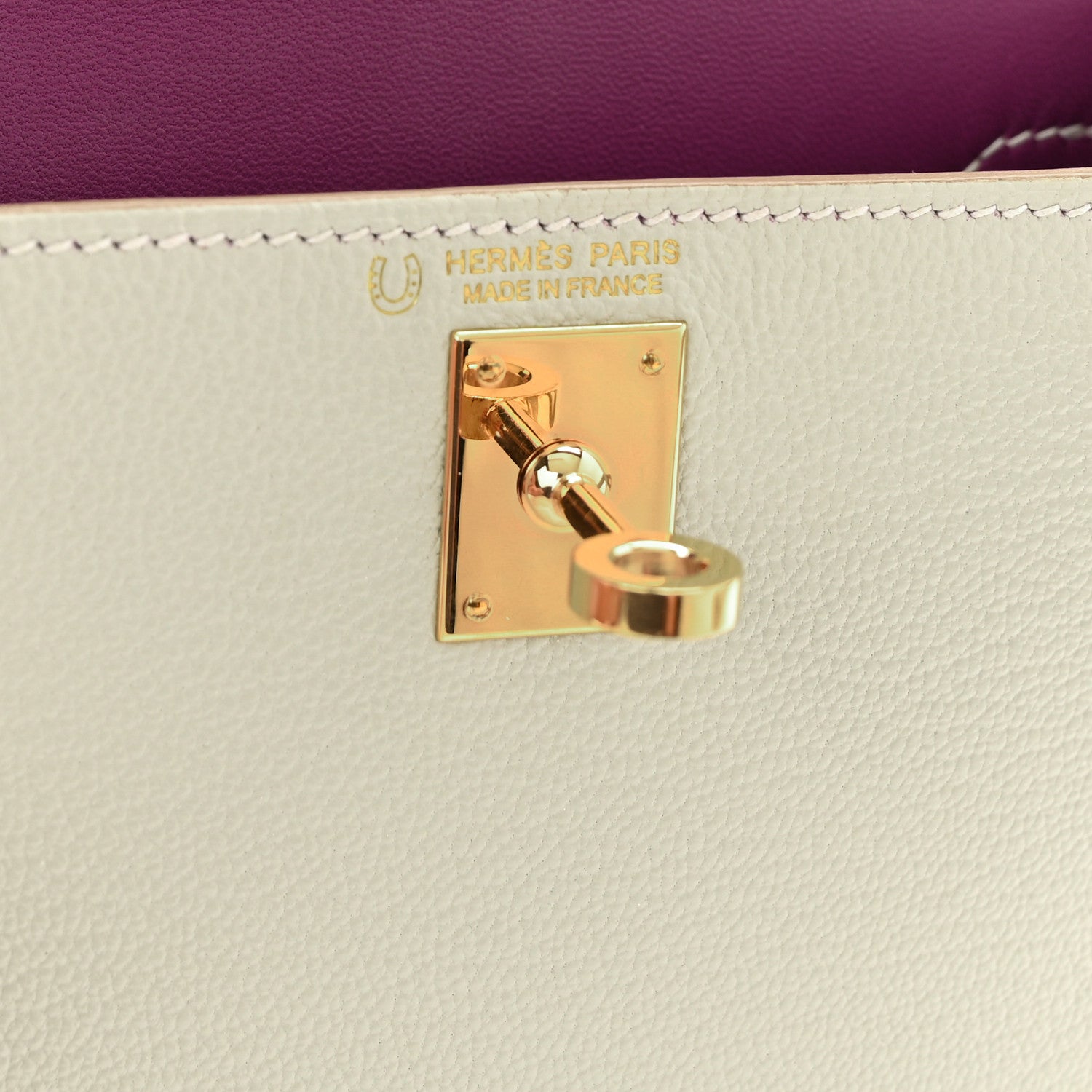 Hermes Chevre Mysore Horseshoe Mini Kelly Sellier 20 Gris Perle Anemone 6 of 12
