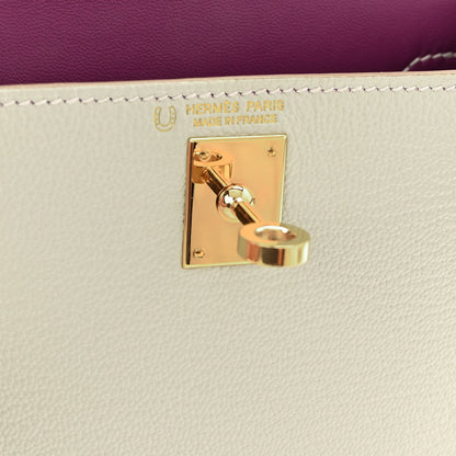 Hermes Chevre Mysore Horseshoe Mini Kelly Sellier 20 Gris Perle Anemone 6 of 12