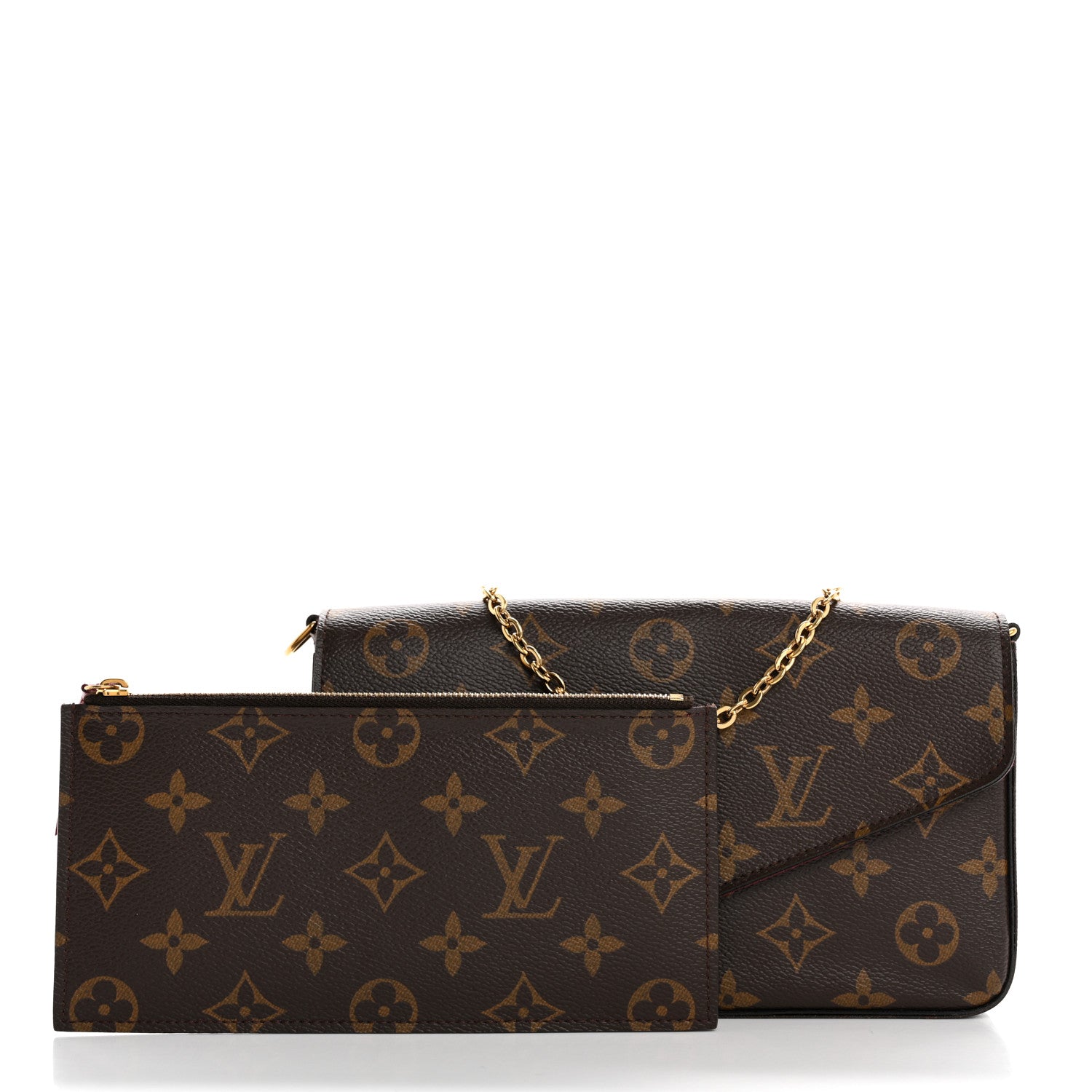 Louis Vuitton Monogram Pochette Felicie Chain Wallet Fuchsia 3 of 10