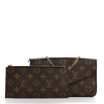 Louis Vuitton Monogram Pochette Felicie Chain Wallet Fuchsia 3 of 10