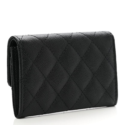 Chanel Caviar Quilted Crystal CC Flap Card Holder Black 3 of 10