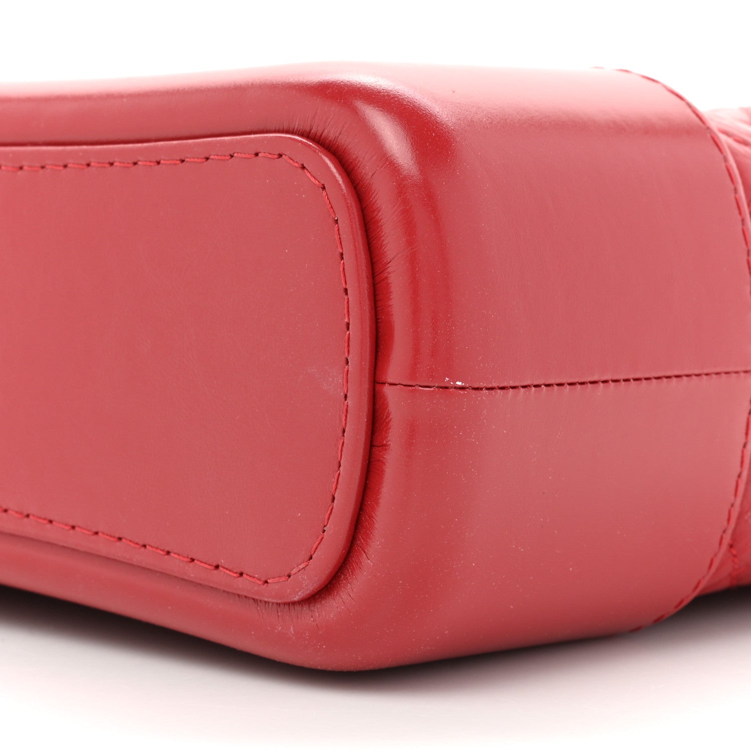 Chanel Aged Calfskin Quilted Small Gabrielle Logo Hobo Red 8 of 15