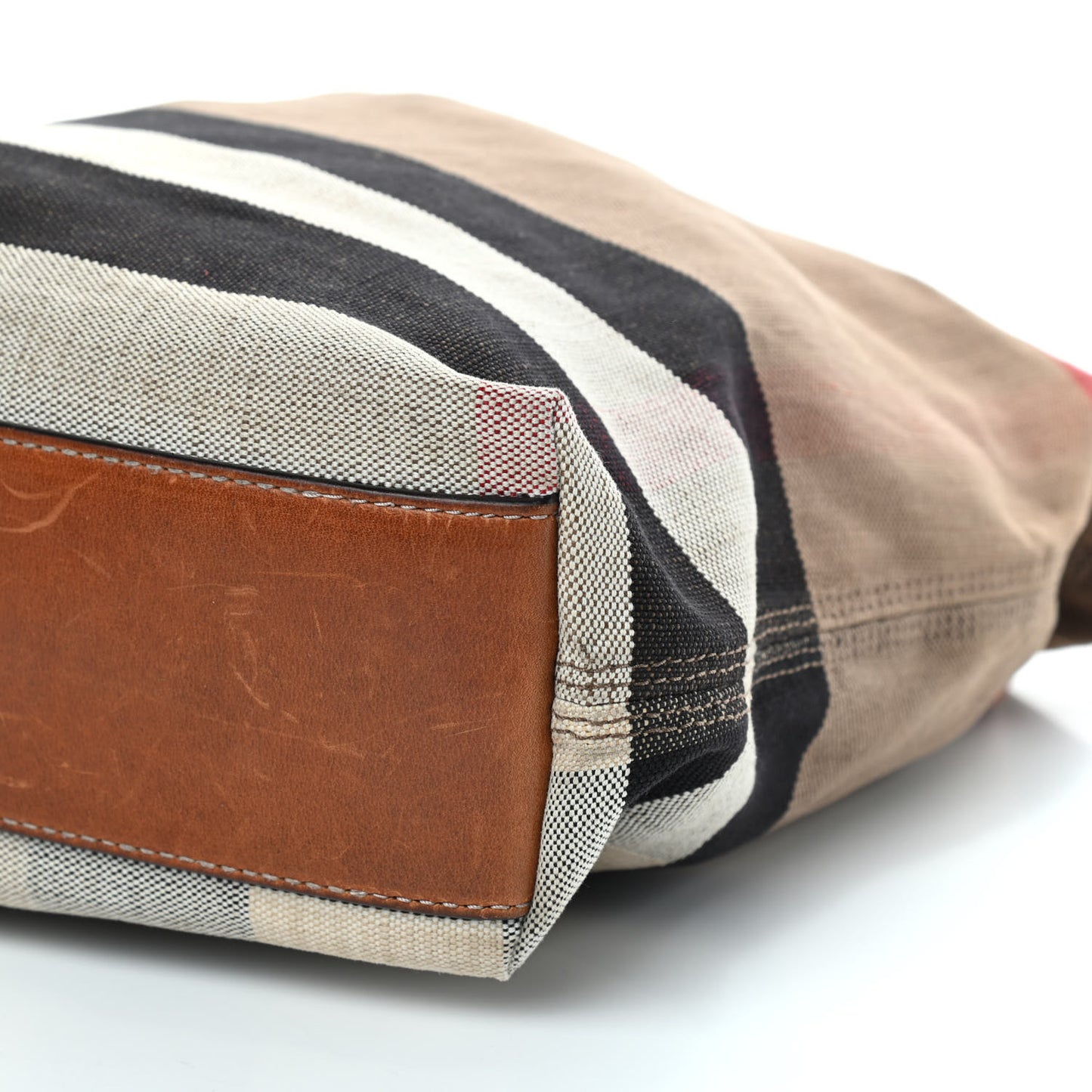 Canvas Mega Check Medium Tottenham Brit Tote Saddle Brown