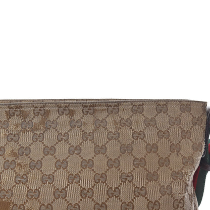 Gucci Monogram Web Medium Flat Messenger Bag Brown 14 of 21