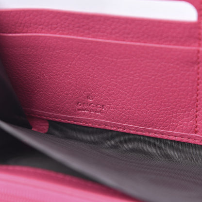 Gucci Grained Calfskin Logo Zip Around Wallet Box Pink Green 6 of 8