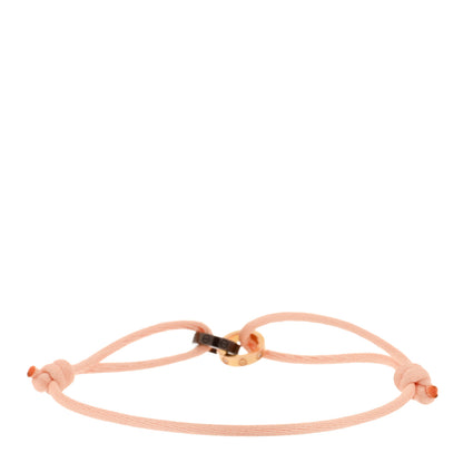 Cartier 18K Pink Gold Ceramic 4 Diamond LOVE Cord Bracelet Peach 4 of 12