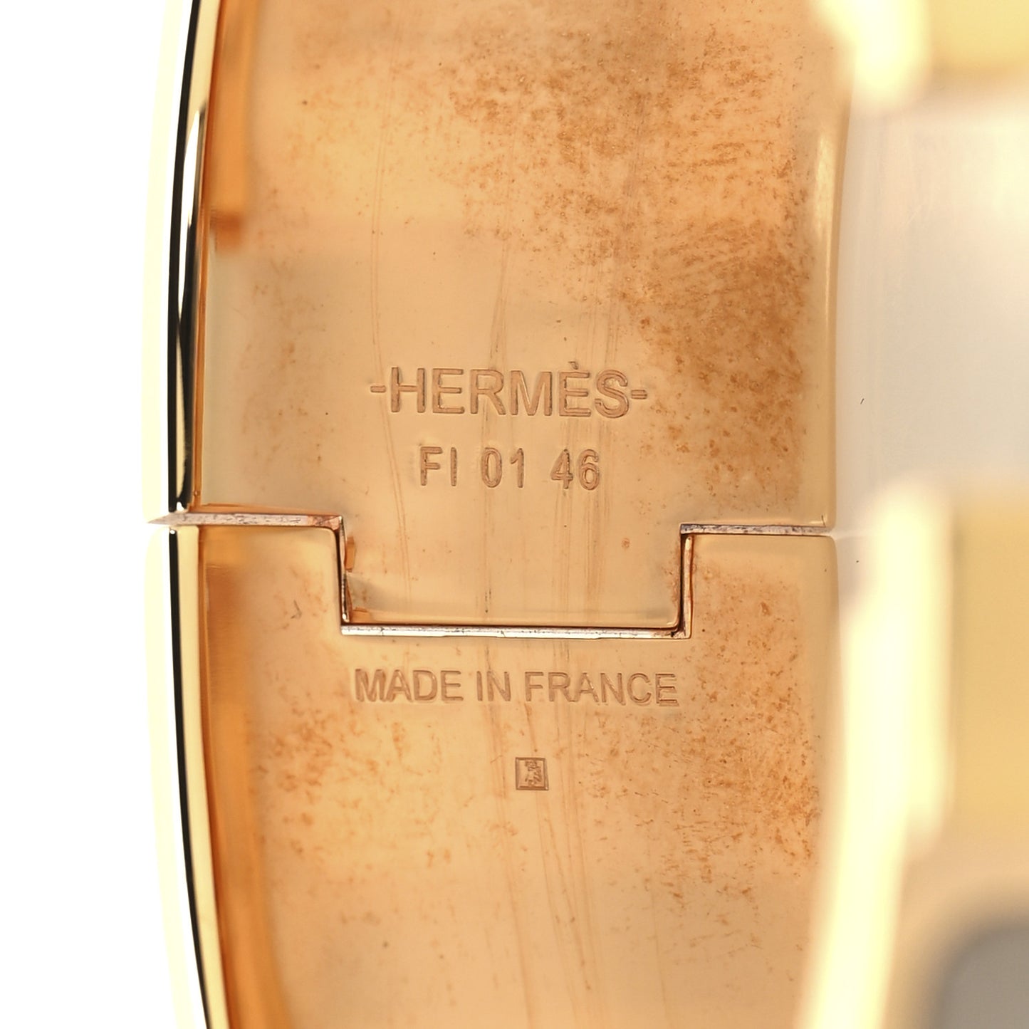 Enamel Wide Clic Clac H Bracelet PM Marron Glace