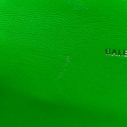 Balenciaga Shiny Calfskin Strass Crocodile Embossed Hourglass Top Handle Bag XS Fluo Green 11 of 13