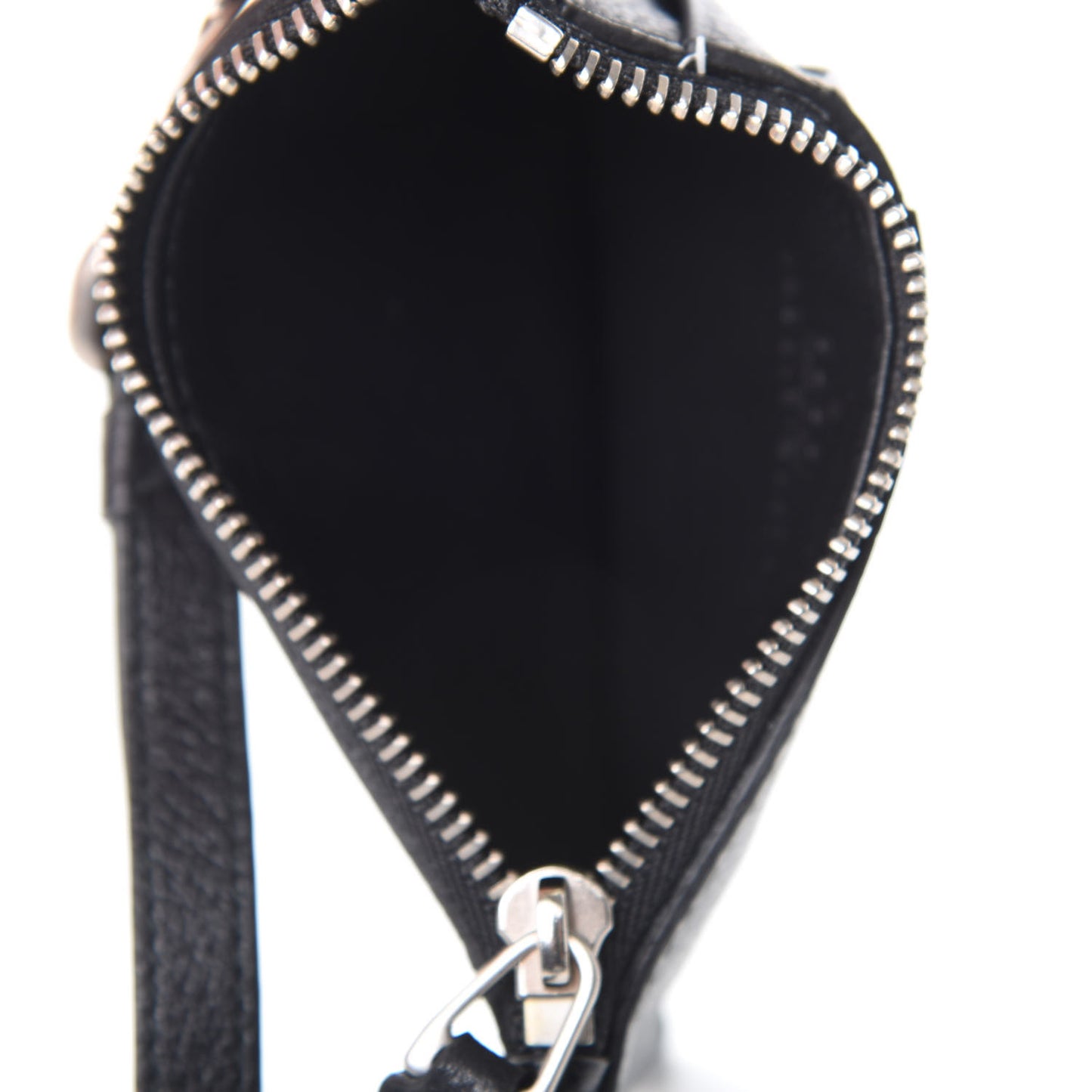 Calfskin Logo Lanyard Card Case Black