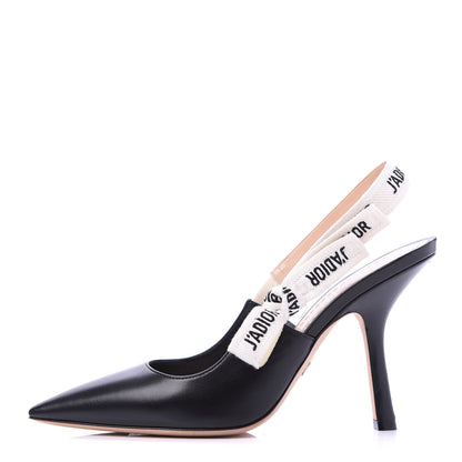 Christian Dior Lambskin Ribbon J'Adior Slingback 100mm Pumps 38 Black 1 of 8