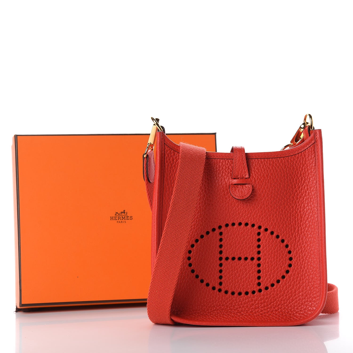 Hermes Taurillon Clemence Evelyne TPM Rouge Tomate 13 of 13