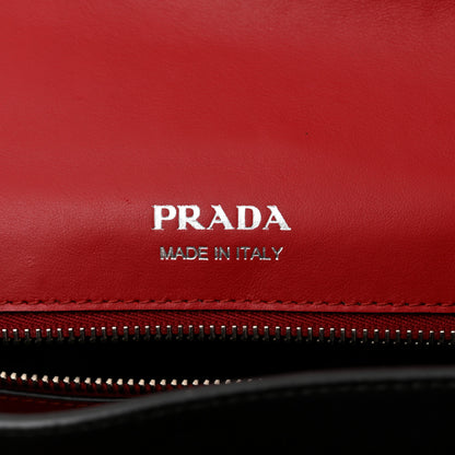 Prada Saffiano City Calfskin Studded Elektra Shoulder Bag Fuoco Black 6 of 10