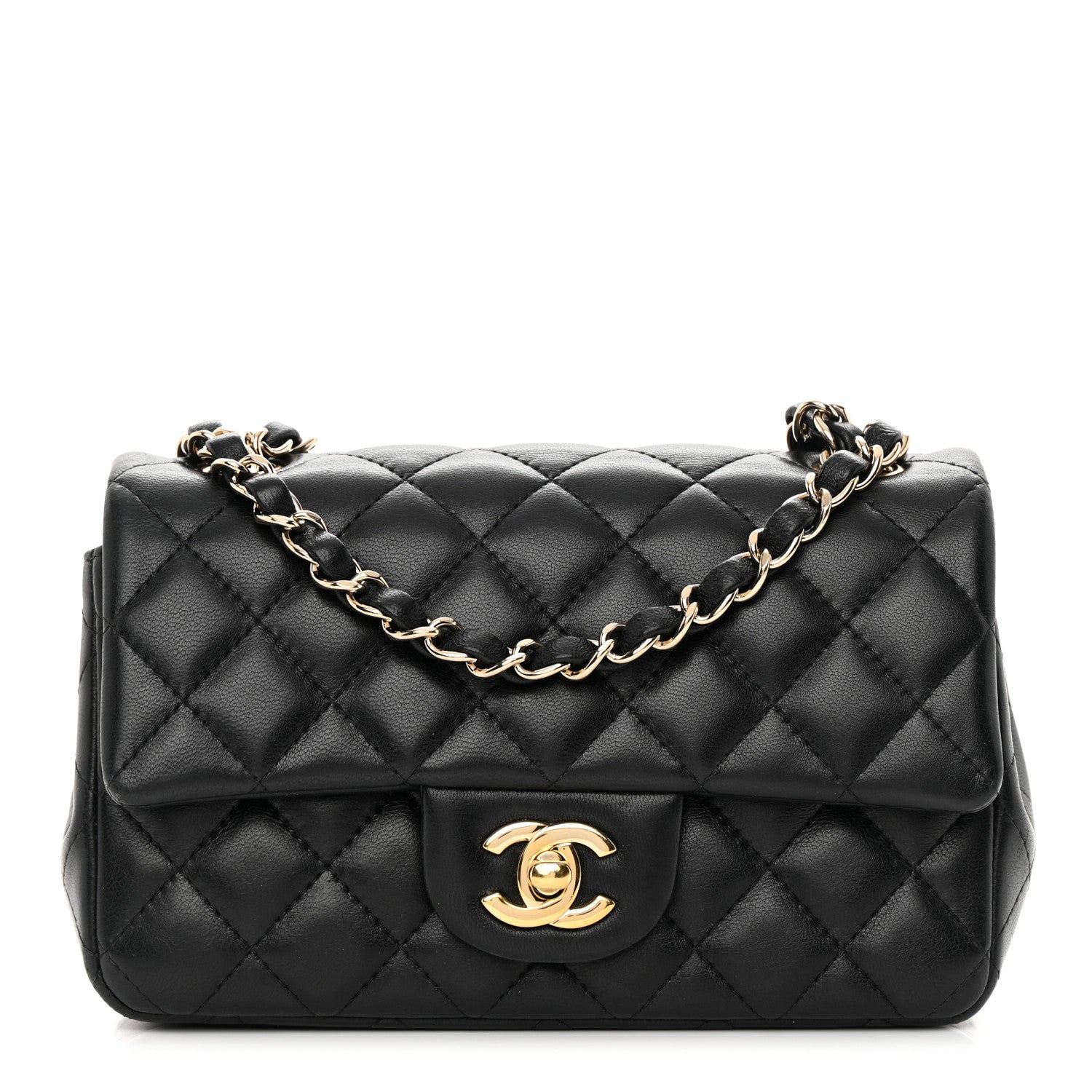 Chanel Lambskin Quilted Mini Rectangular Flap Black 1 of 12