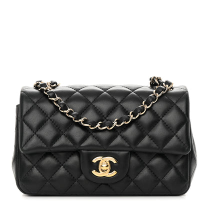 Chanel Lambskin Quilted Mini Rectangular Flap Black 1 of 12