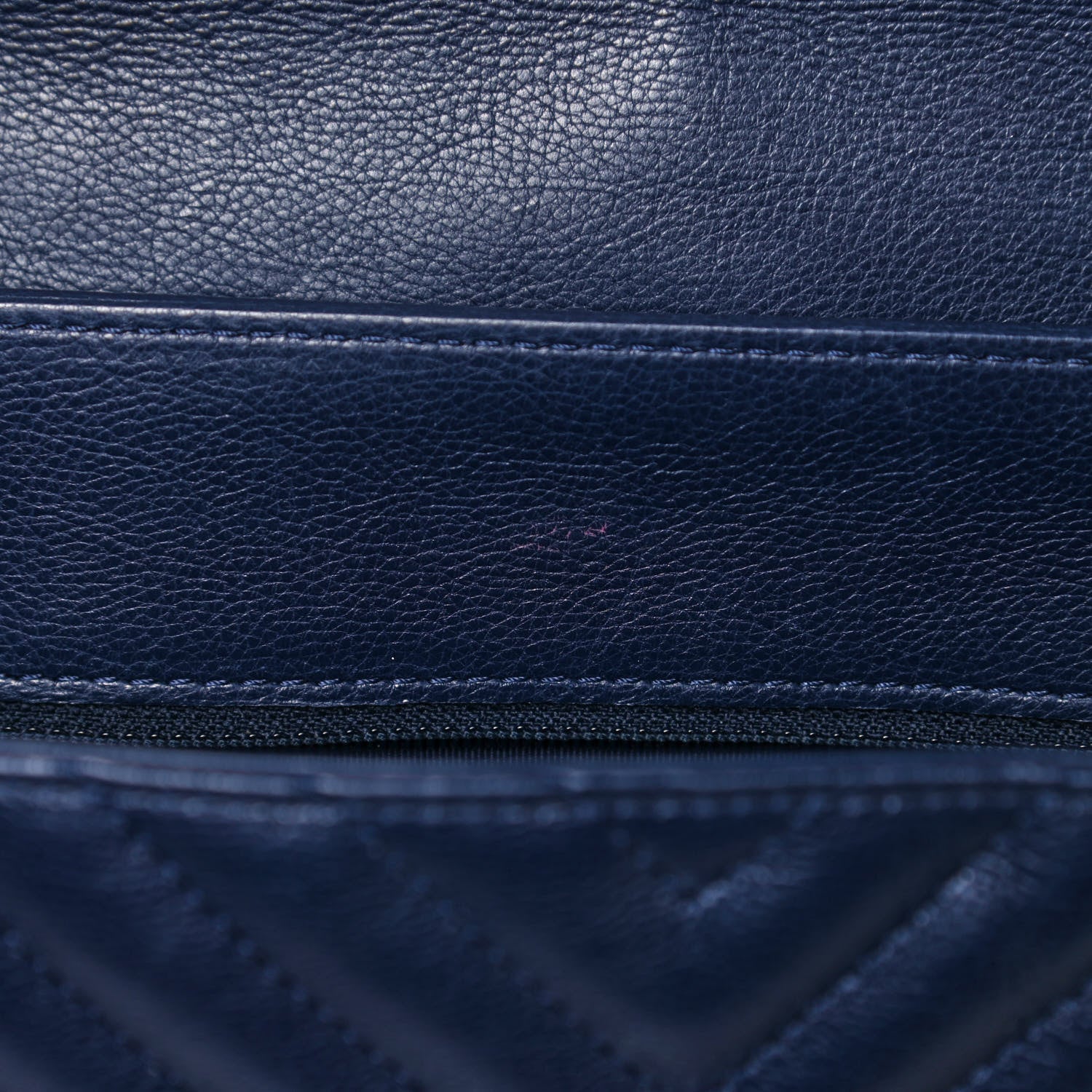 Chanel Calfskin Chevron Quilted Messenger Flap Navy 13 of 20