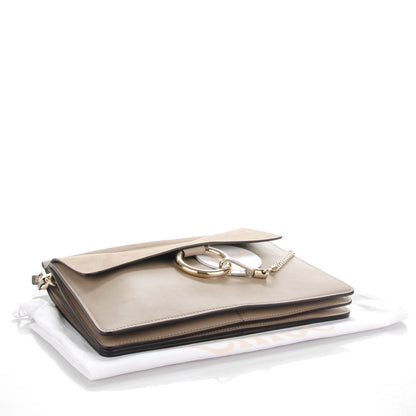 Chloe Calfskin Suede Medium Faye Shoulder Bag Motty Grey 4 of 7