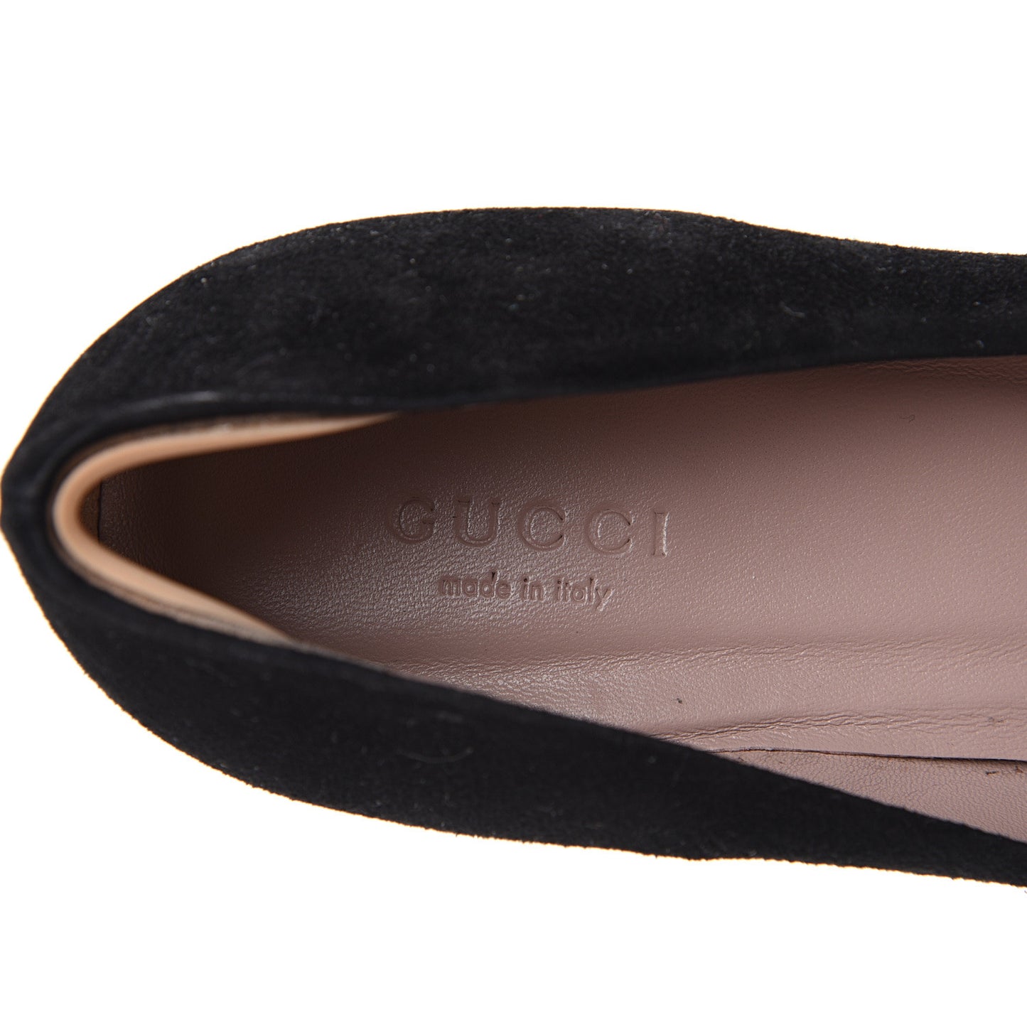 Suede Crystal Interlocking G Low Heel Pumps 38.5 Black