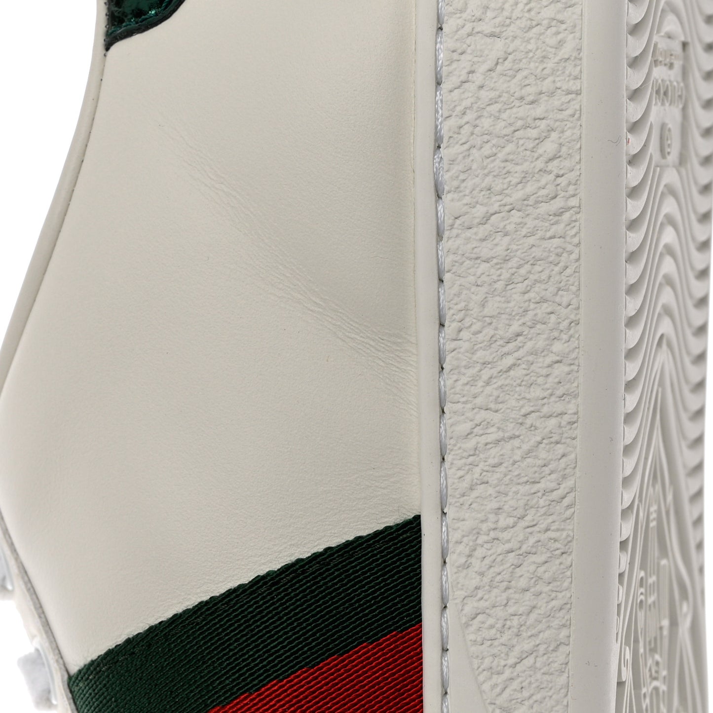 Calfskin Web Floral Embroidered Womens Ace Sneakers 37 White