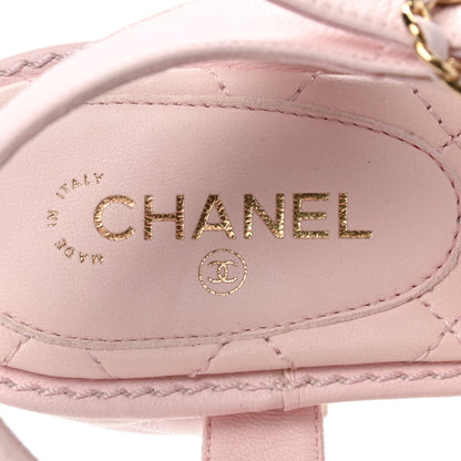 Chanel Lambskin Chain CC Logo Thong Sandals 37.5 Light Pink 7 of 10