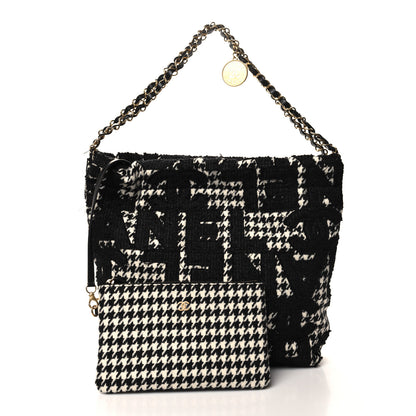 Chanel Tweed Houndstooth Quilted Chanel 22 Black Ecru 3 of 13