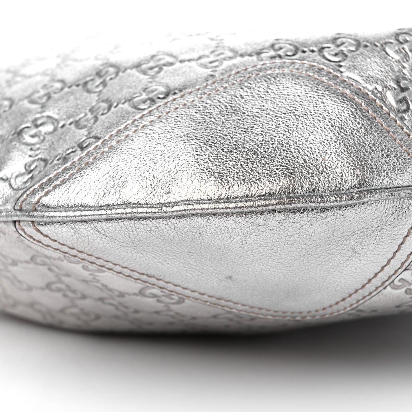 Metallic Guccissima Large Princy Hobo Silver