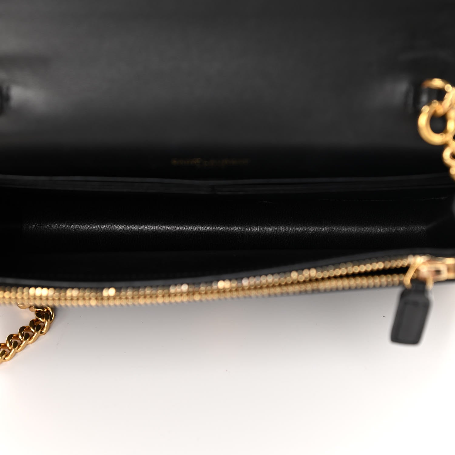 Saint Laurent Smooth Calfskin Classic Monogram Kate Tassel Chain Wallet Black 5 of 11