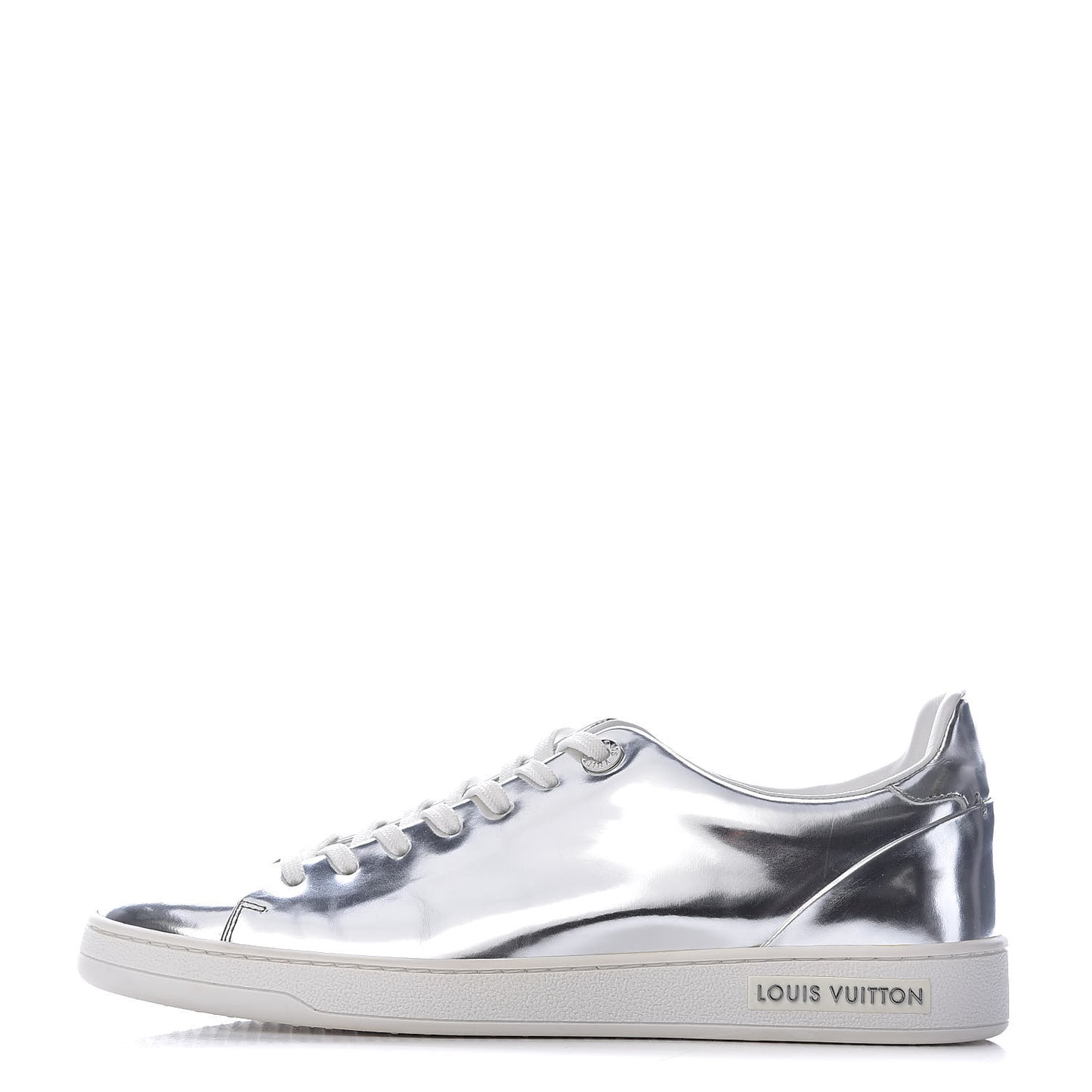Metallic Calfskin Frontrow Sneakers 38.5 Silver