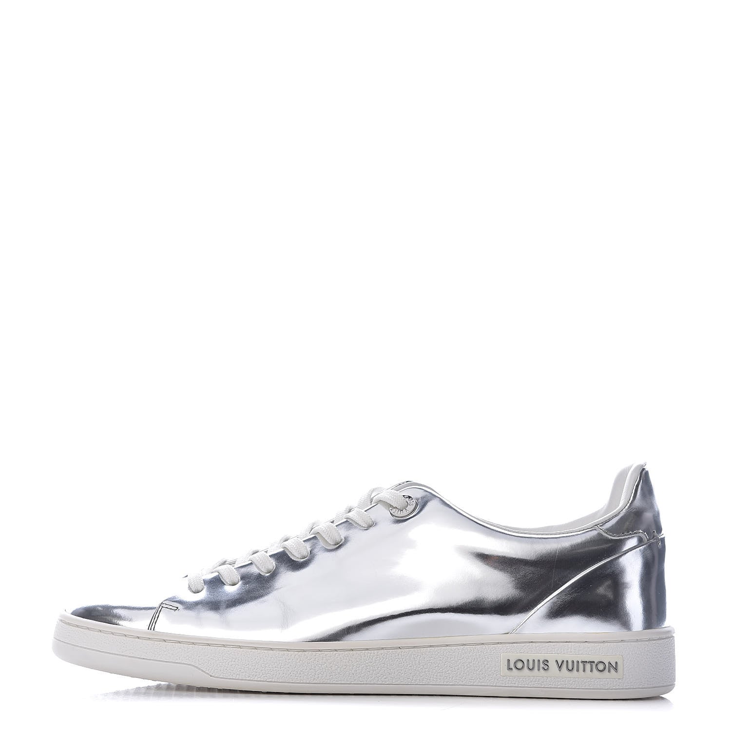 Louis Vuitton Metallic Calfskin Frontrow Sneakers 38.5 Silver 1 of 11