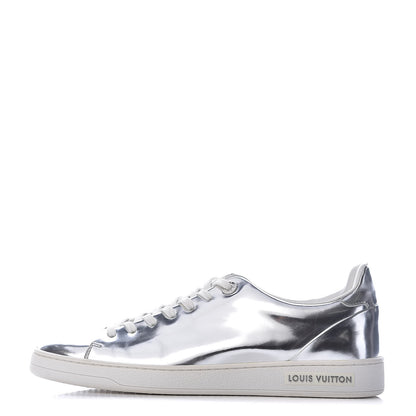 Louis Vuitton Metallic Calfskin Frontrow Sneakers 38.5 Silver 1 of 11