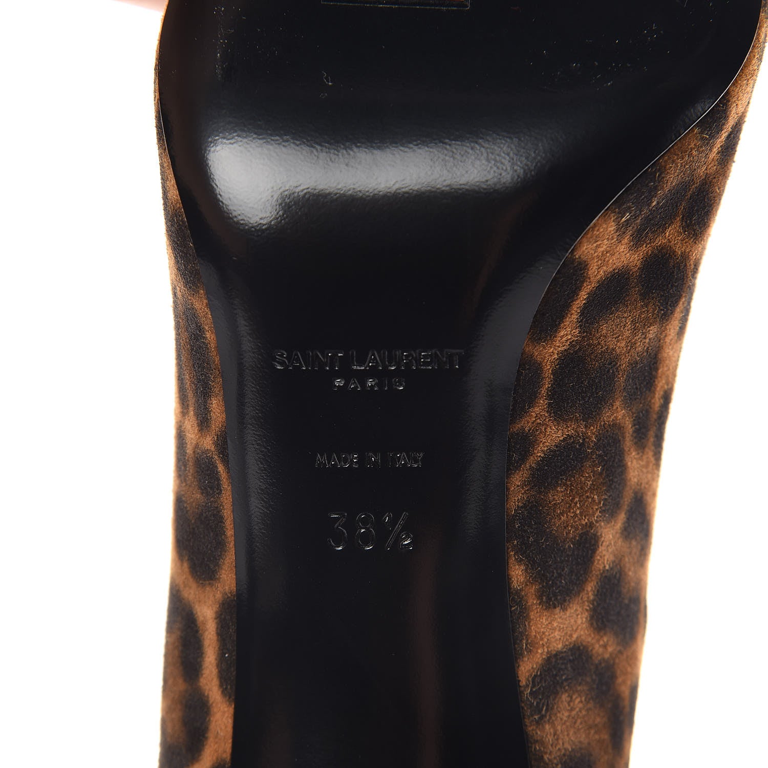Saint Laurent Suede Leopard Printed Anja Pumps 38.5 Natural Coffee 7 of 9