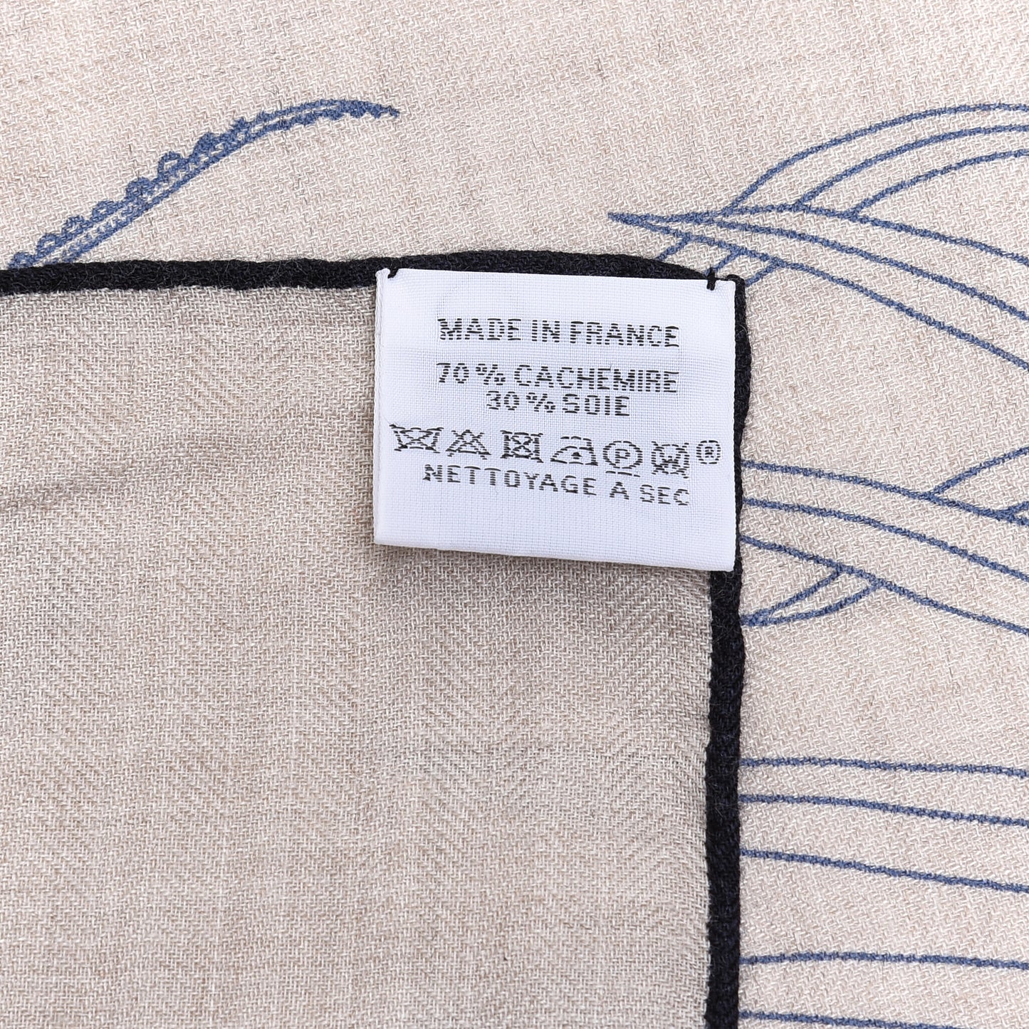 Cashmere Silk Index Palmarum Finesse Shawl 140 Naturel Bleu