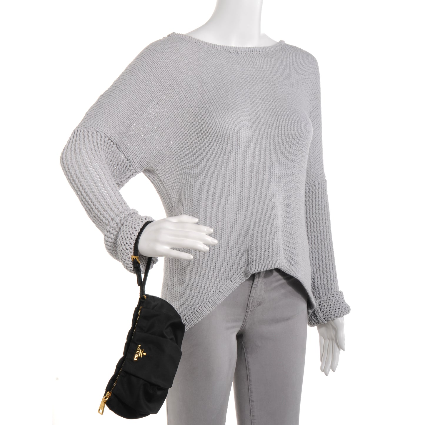 Tessuto Nylon Clutch Wristlet Nero Black