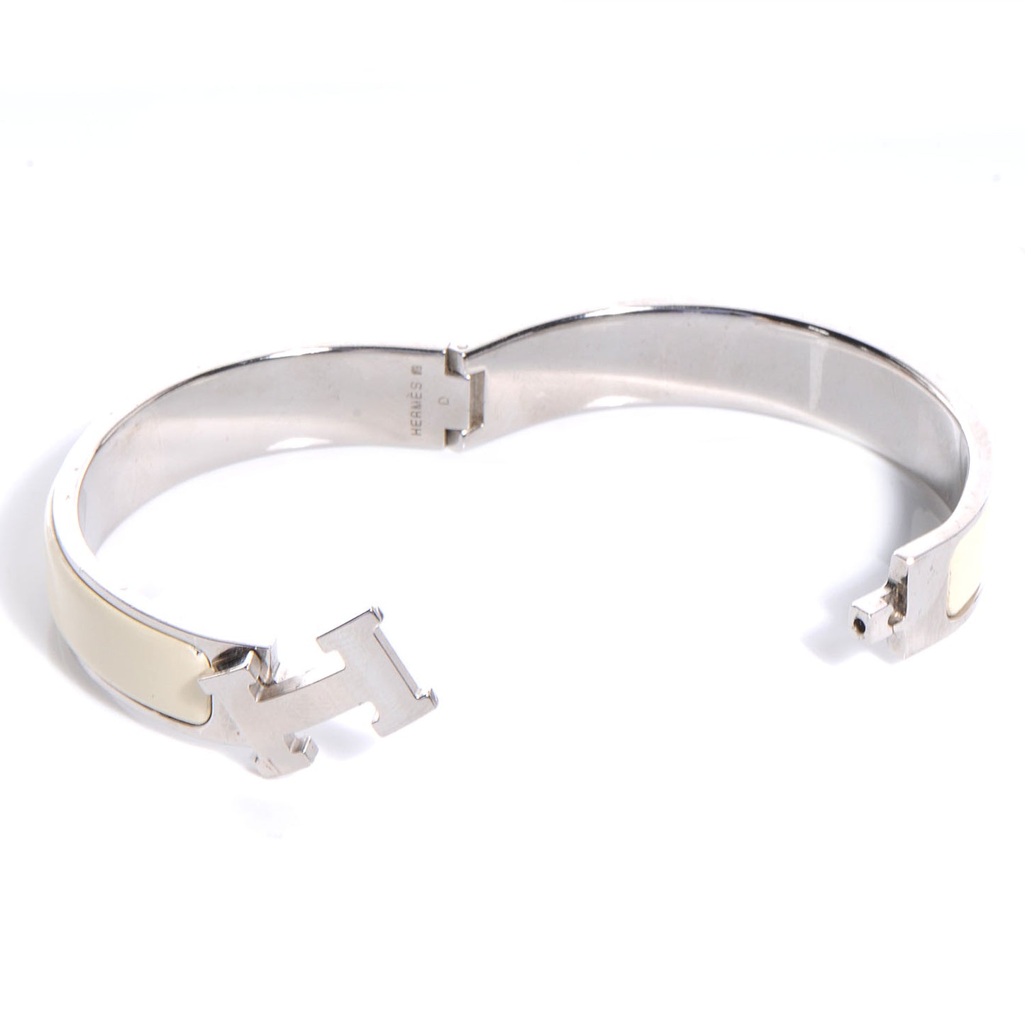 Enamel Narrow Clic Clac H Bracelet GM Craie
