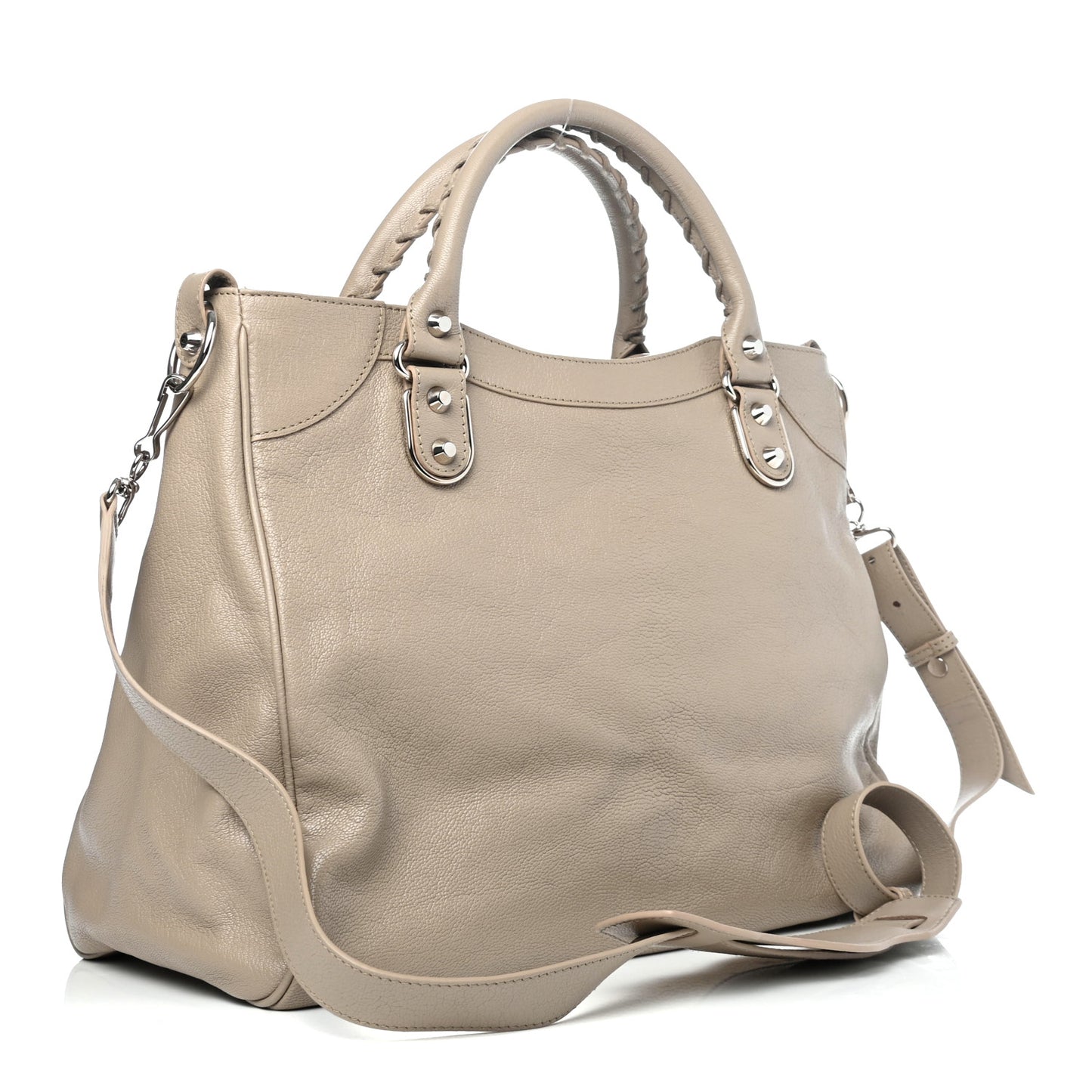 Chevre Silver Metallic Edge Hardware Velo Beige Dune Argille