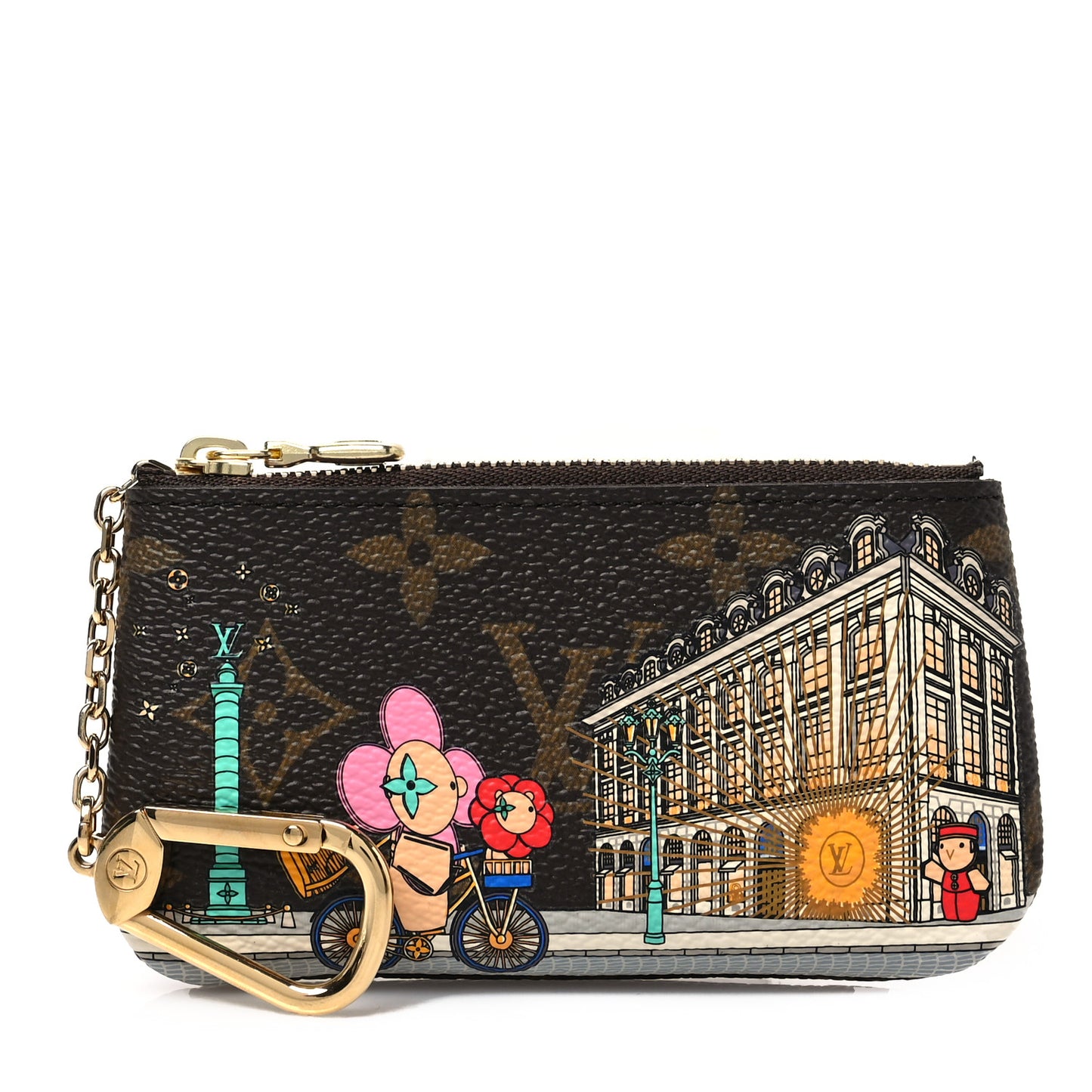 Monogram 2022 Christmas Animation Paris Key Pouch Pink