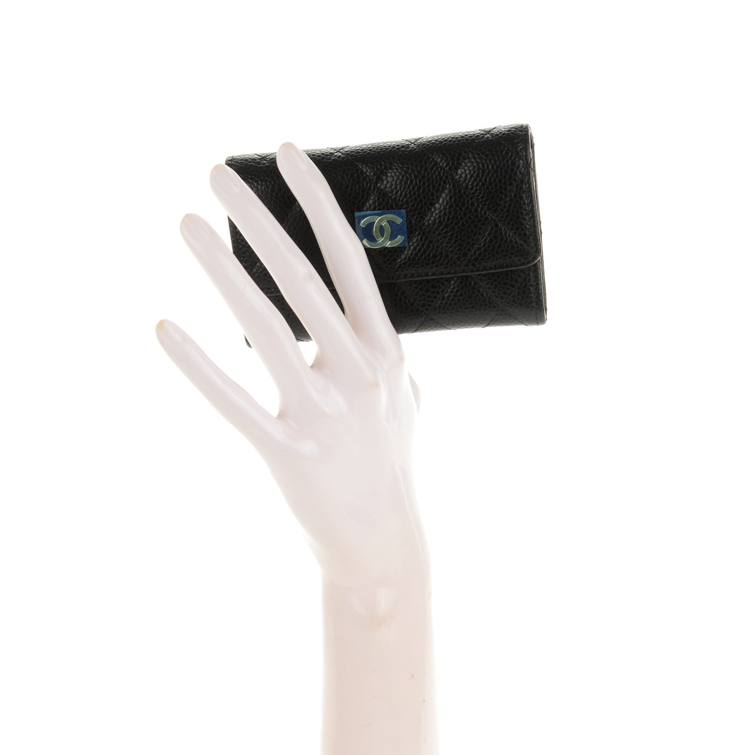 Chanel Caviar Quilted Flap Card Holder Black 2 of 8