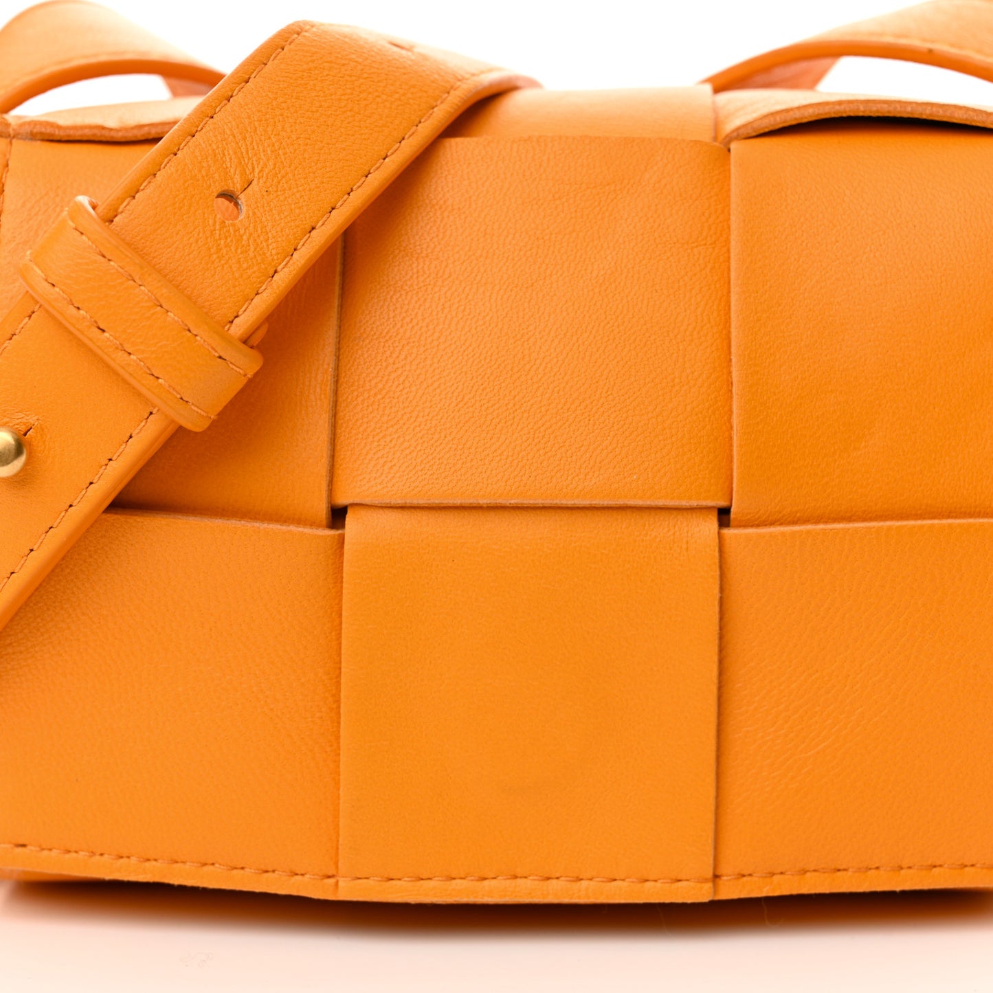 Lambskin Maxi Intrecciato Extra Mini Cassette Crossbody Bag Tangerine