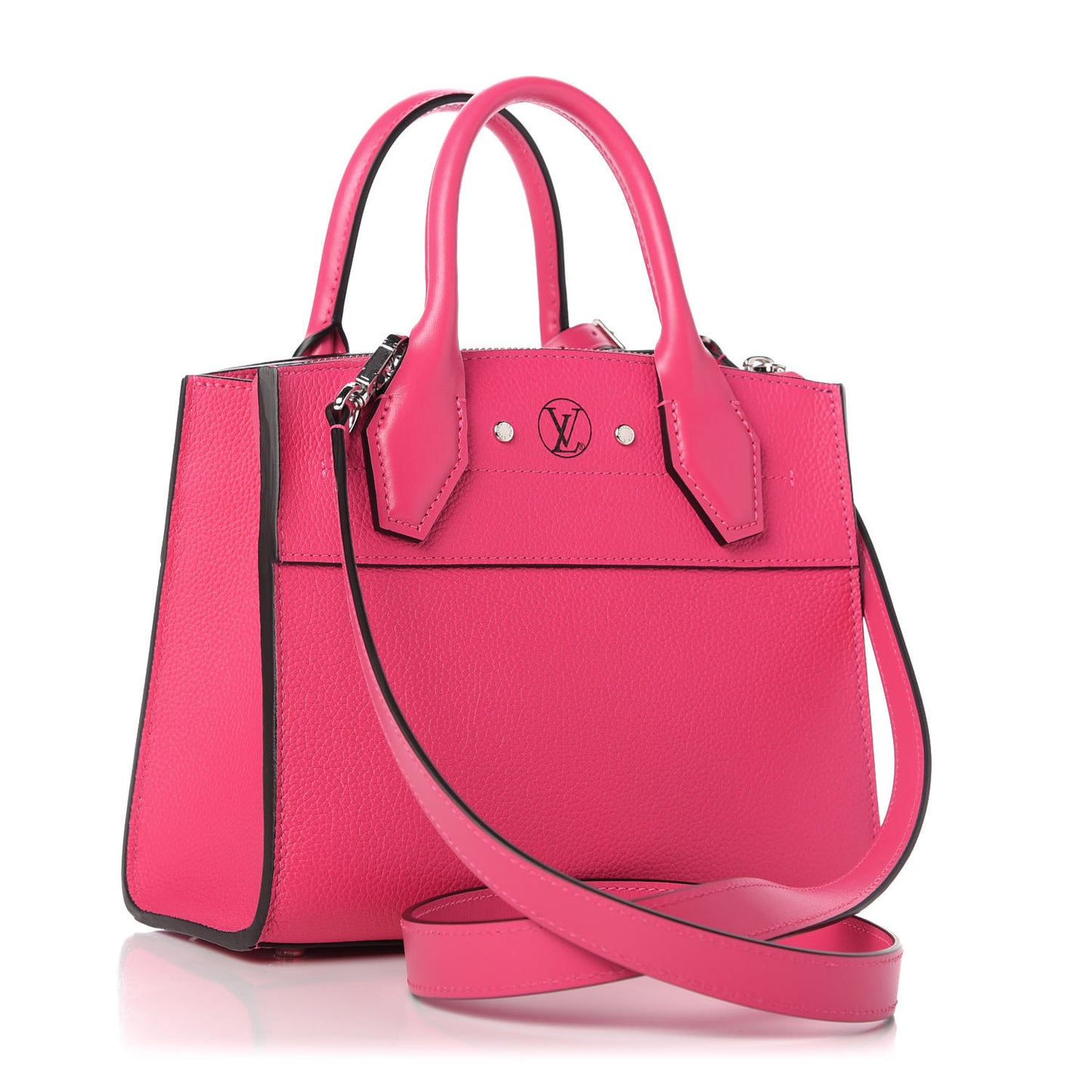 Calfskin City Steamer Mini Rose Falbala
