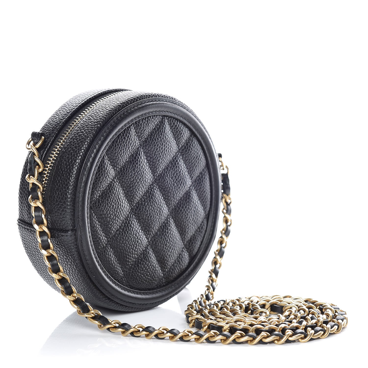 Chanel Caviar Quilted Round Filigree Crossbody Black 3 of 8