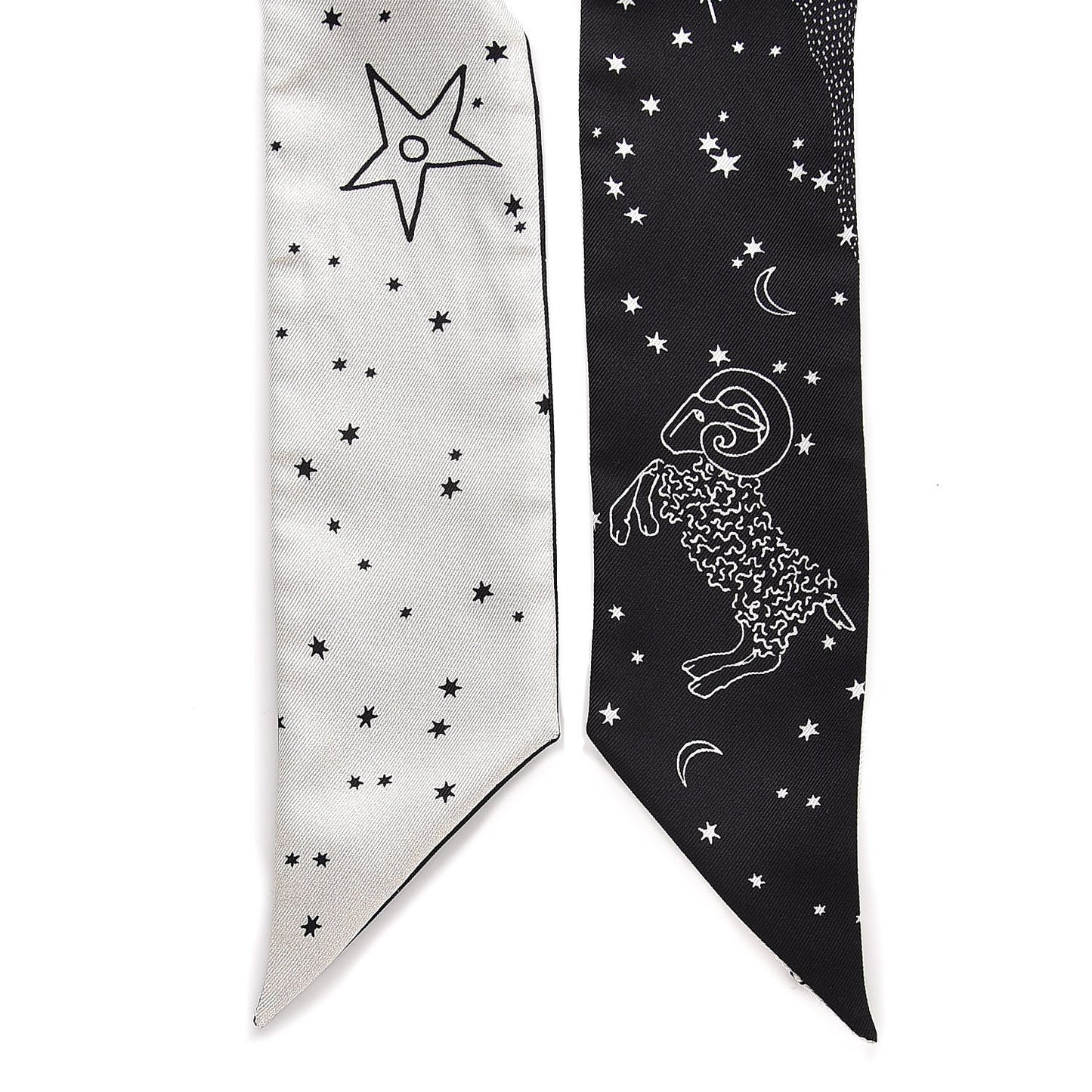 Silk Zodiac Aries Mitzah Scarf Black