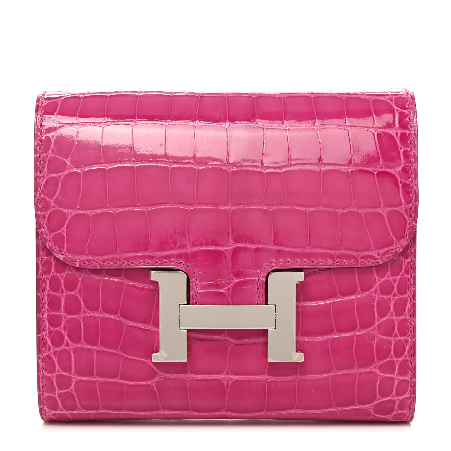 Shiny Alligator Constance Short Wallet Rose Scheherazade