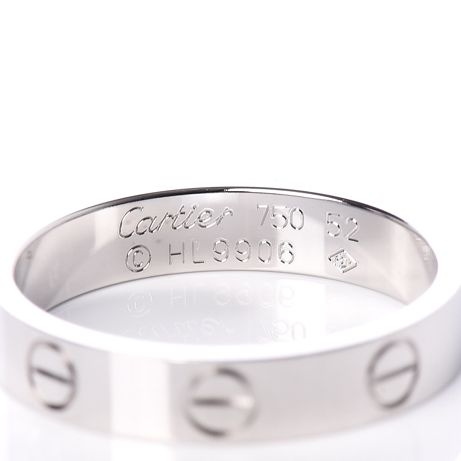 Cartier 18K White Gold 3.5mm LOVE Wedding Band Ring 52 6 4 of 4