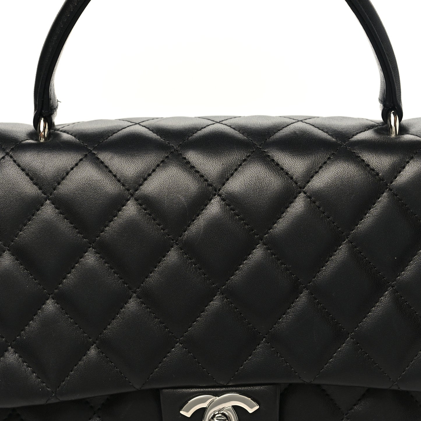 Lambskin Quilted Medium Kelly Flap Bag Black Black