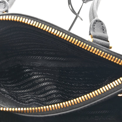 Prada Saffiano Lux Mini Galleria Double Zip Shoulder Tote Black 5 of 12