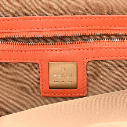 Fendi Woven Straw Raffia Roll Tote Orange Multicolor 6 of 16