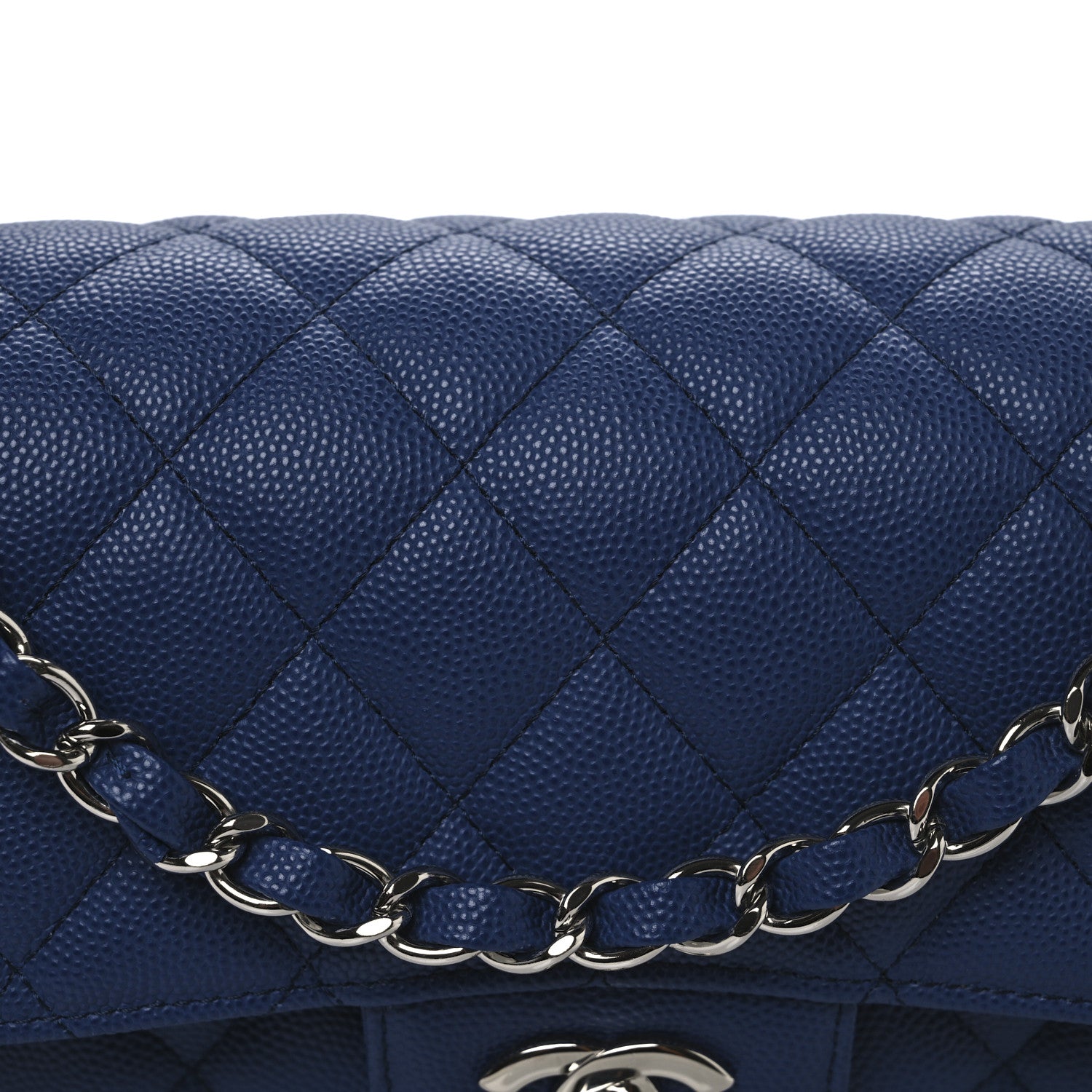 Chanel Caviar Quilted Small Double Flap Blue 8 of 11